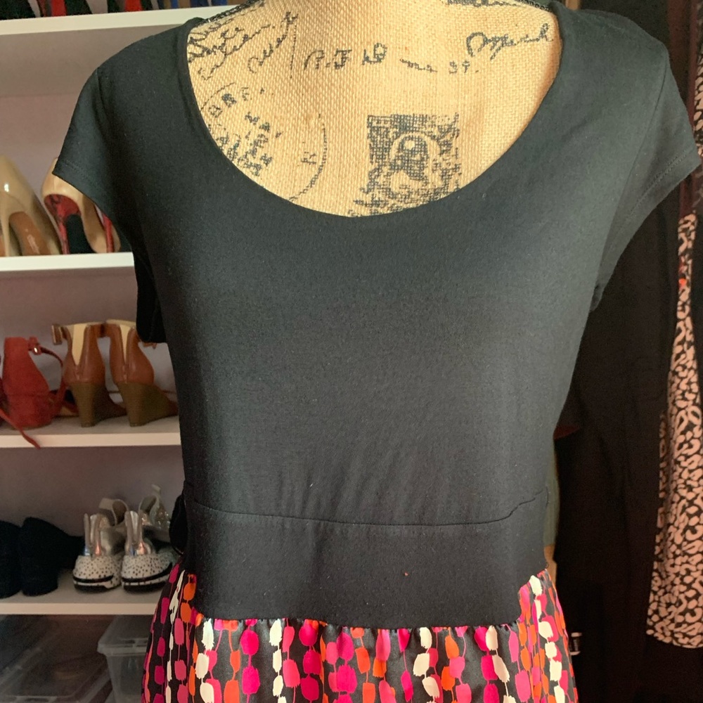 Mixed fabric dress